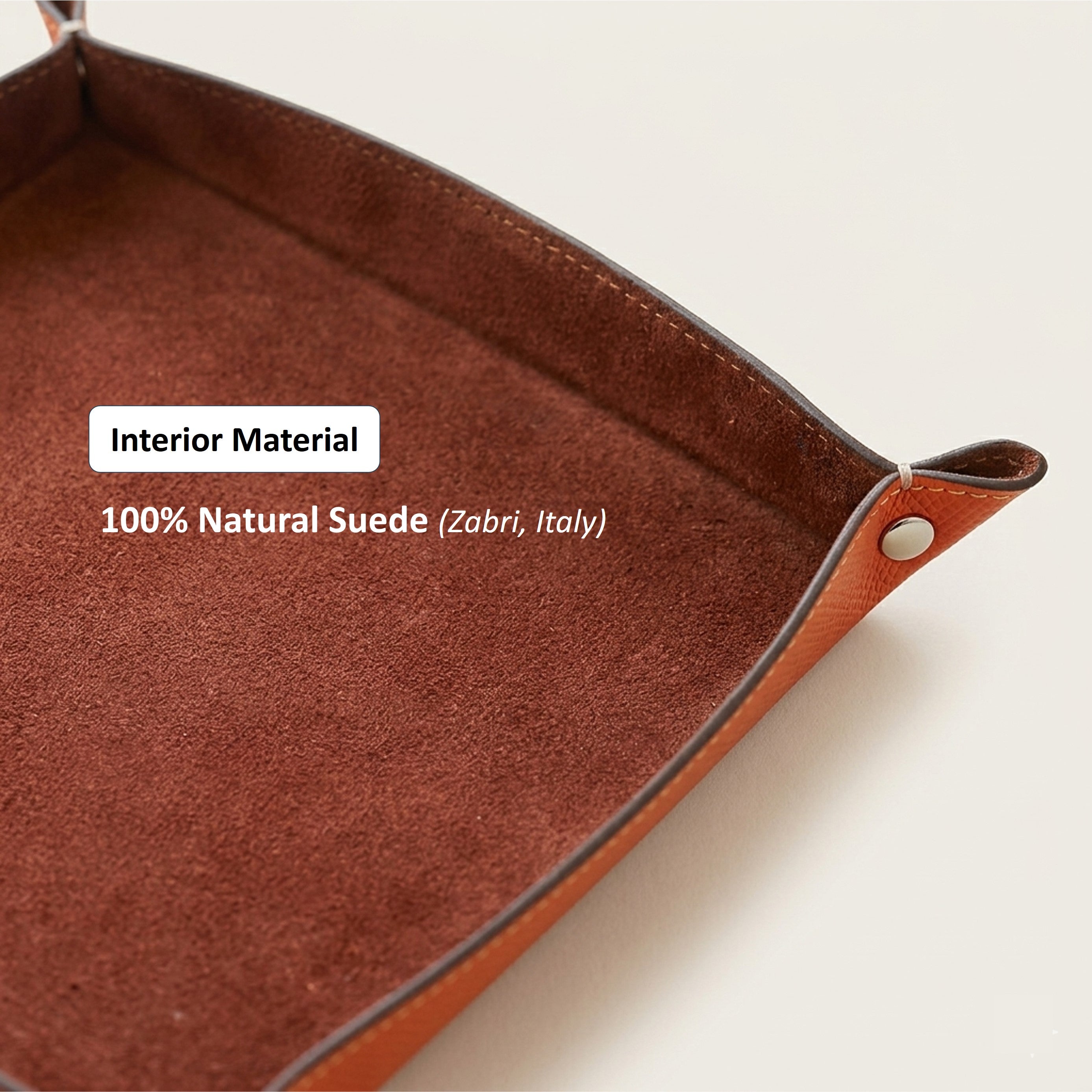 Handmade Leather Valet Tray | Perlinger Noblessa & Zabri Suede