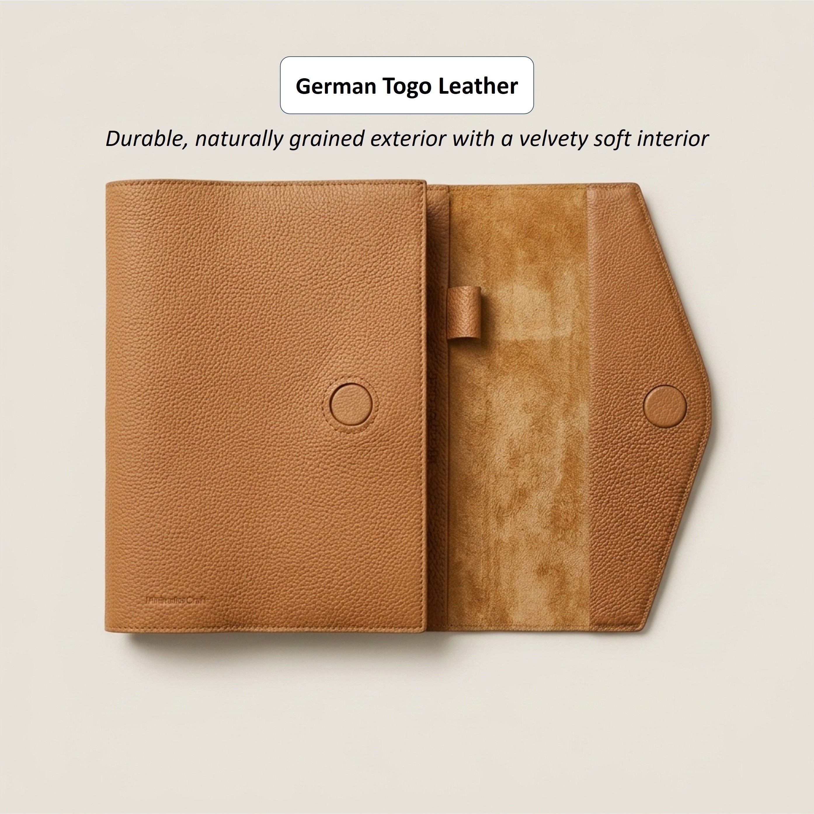 Magnetic Flap Leather Bible Cover - German Togo Leather