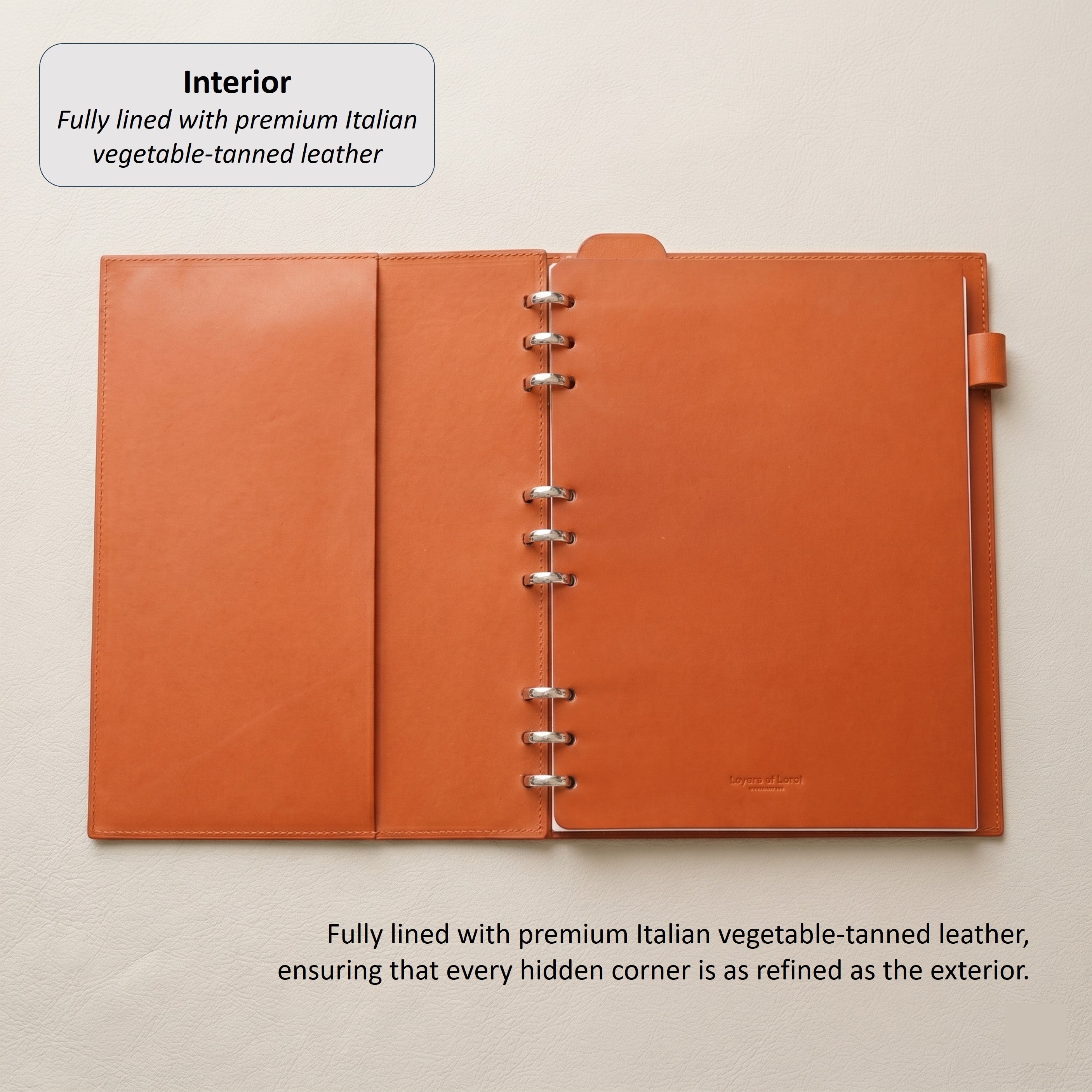 「INSIGHT」Edition A5 Smart Ring Binder in German Noblessa Leather