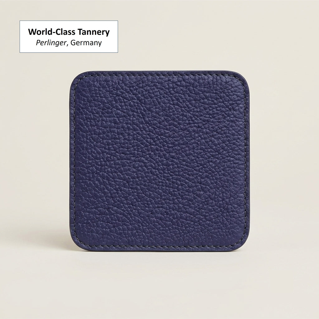 German Togo Leather Tea Coasters