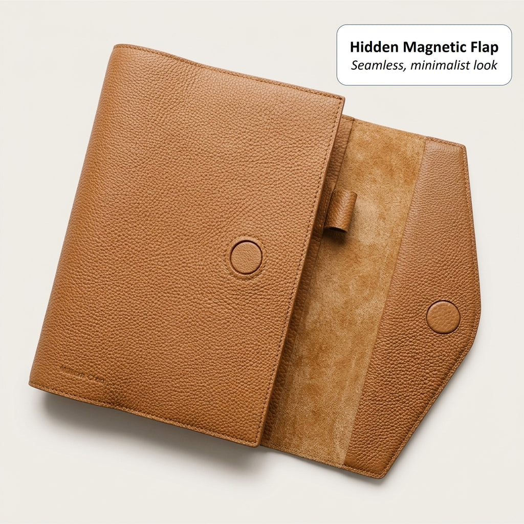 Magnetic Flap Leather Bible Cover - German Togo Leather