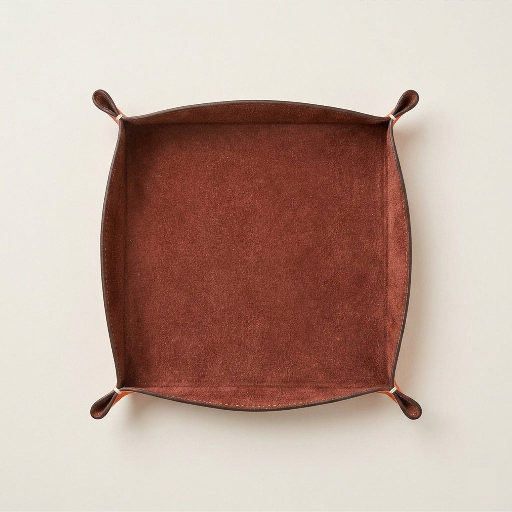 Handmade Leather Valet Tray | Perlinger Noblessa & Zabri Suede