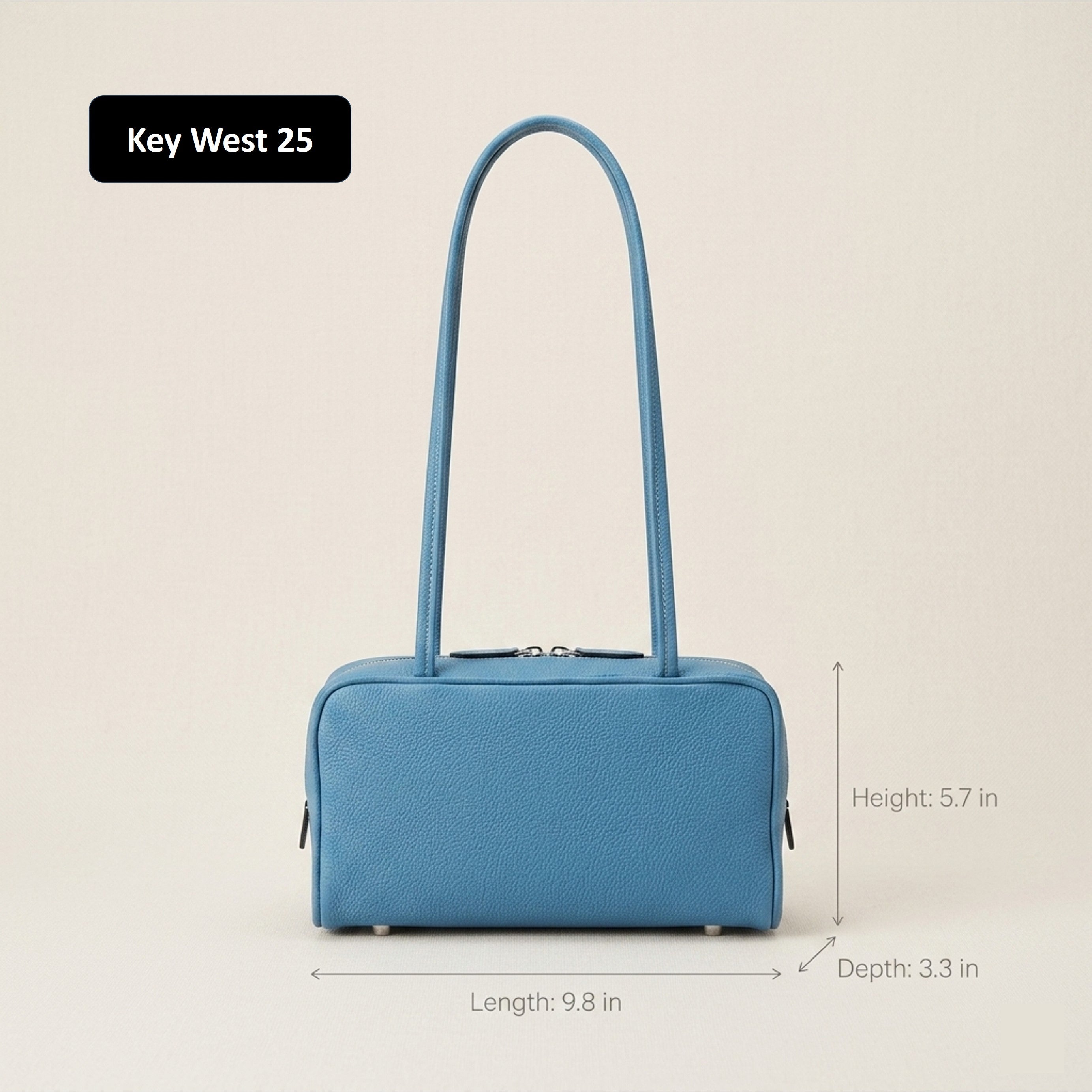 Keywest Bag 25 dimension guide showing 250 × 85 × 145 mm