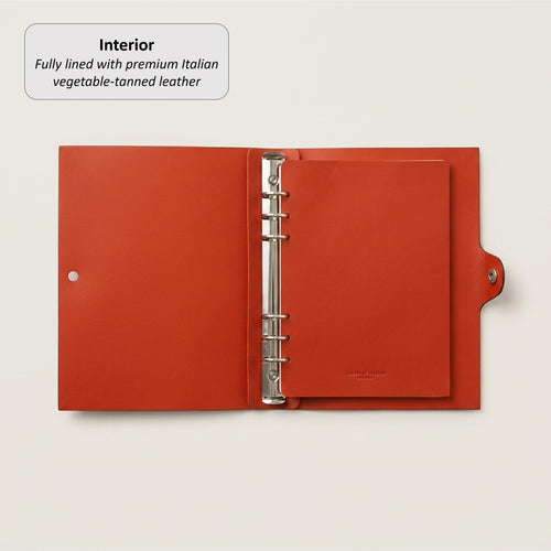 Noblessa journal cover fully lined with Conceria Walpier vegetable-tanned Vacchetta leather