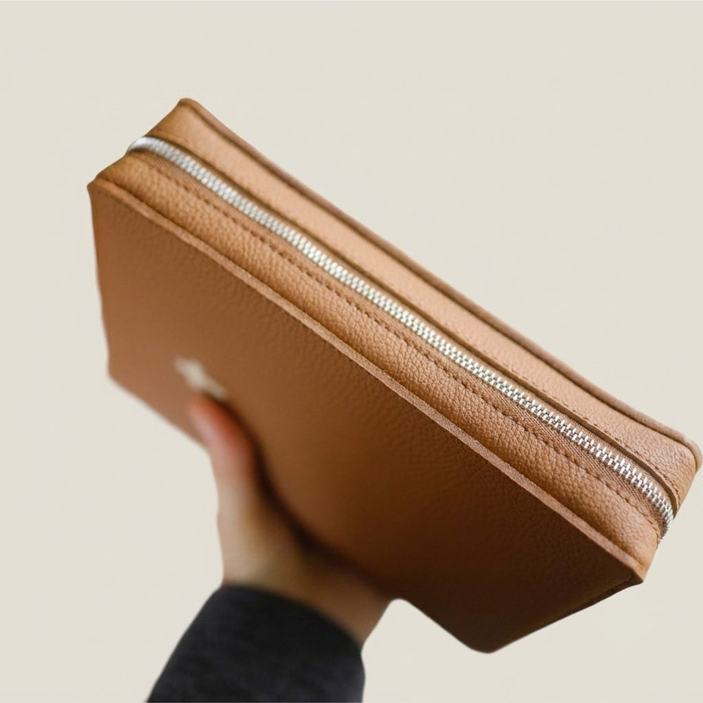 Zippered Leather Bible Cover - German Togo Leather