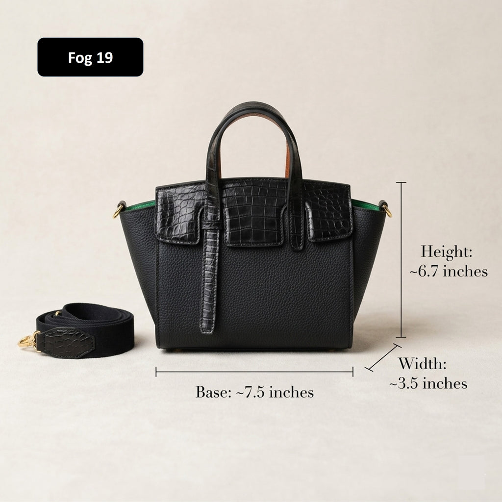 Fog Bag 19 Exotic Edition | German Togo & Crocodile Leather Tote