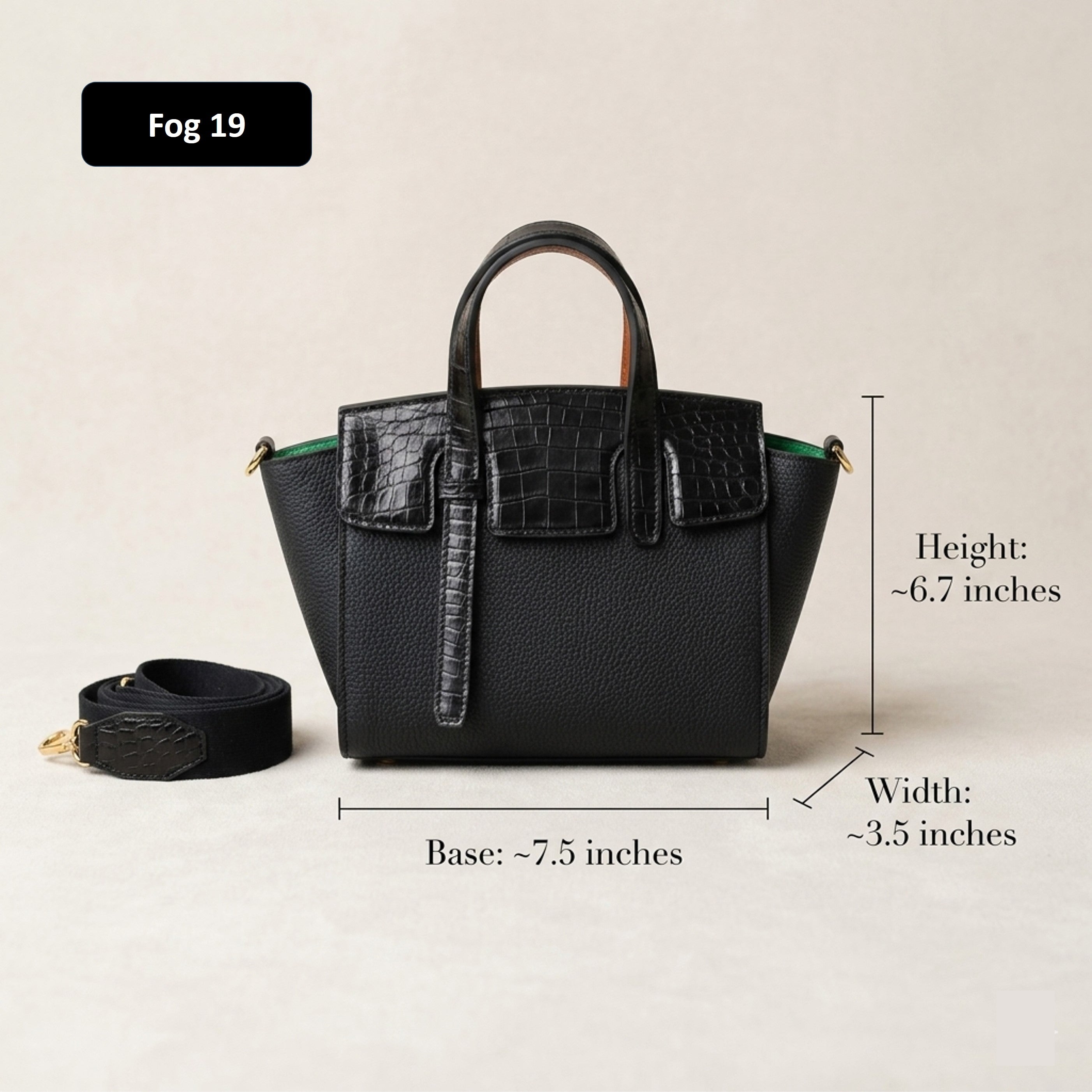Fog Bag 19 Exotic Edition | German Togo & Crocodile Leather Tote