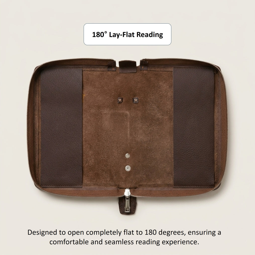 Zippered Leather Bible Cover - German Togo Leather