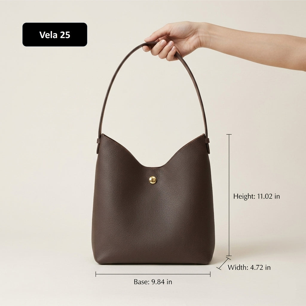 Vela 25 | German Togo Leather Tote