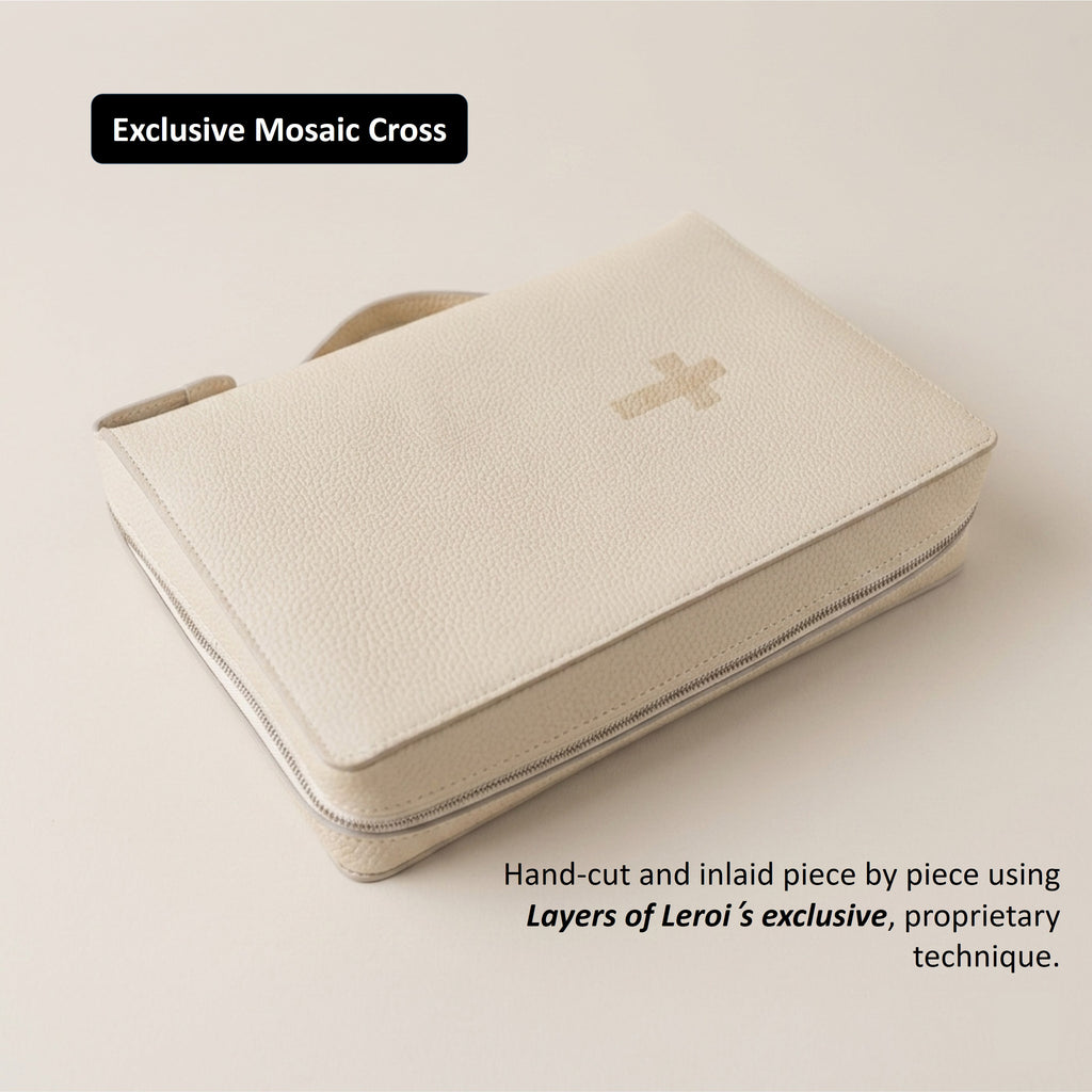 Zippered Leather Bible Cover - German Togo Leather