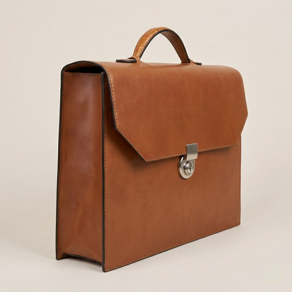 The Origin: Bespoke Vacchetta Leather Briefcase