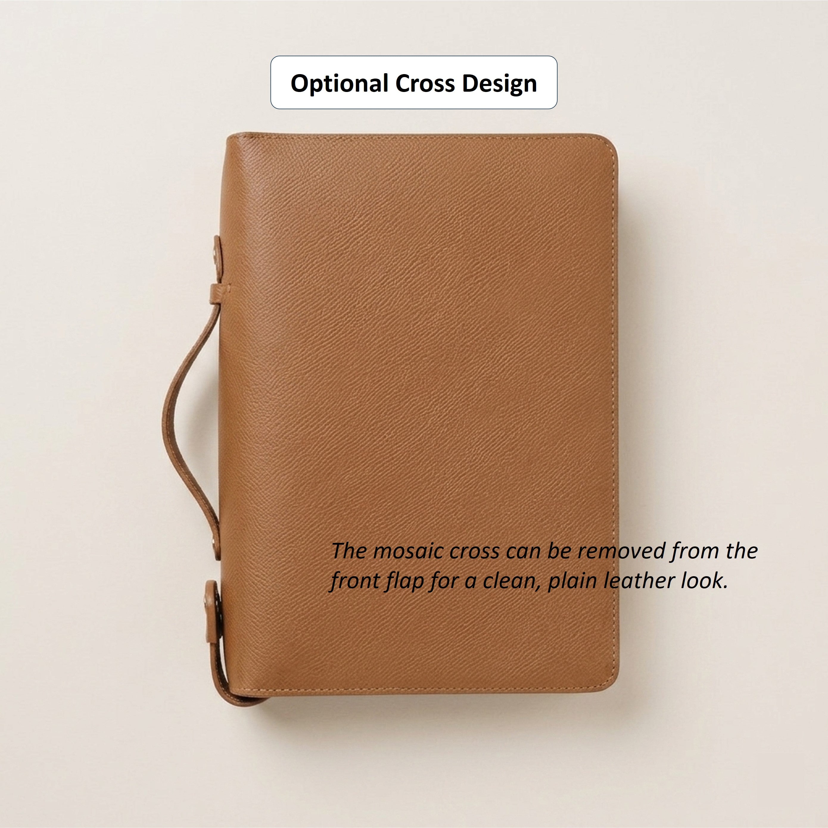 Zippered Leather Bible Cover with Handle - German Noblessa Leather