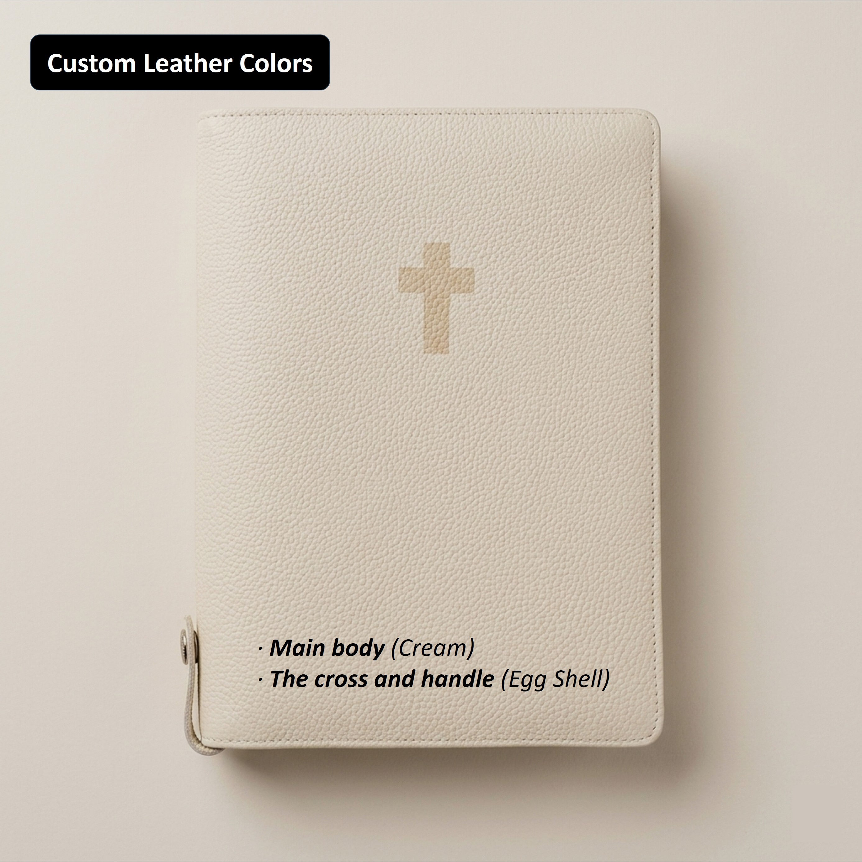 Zippered Leather Bible Cover - German Togo Leather