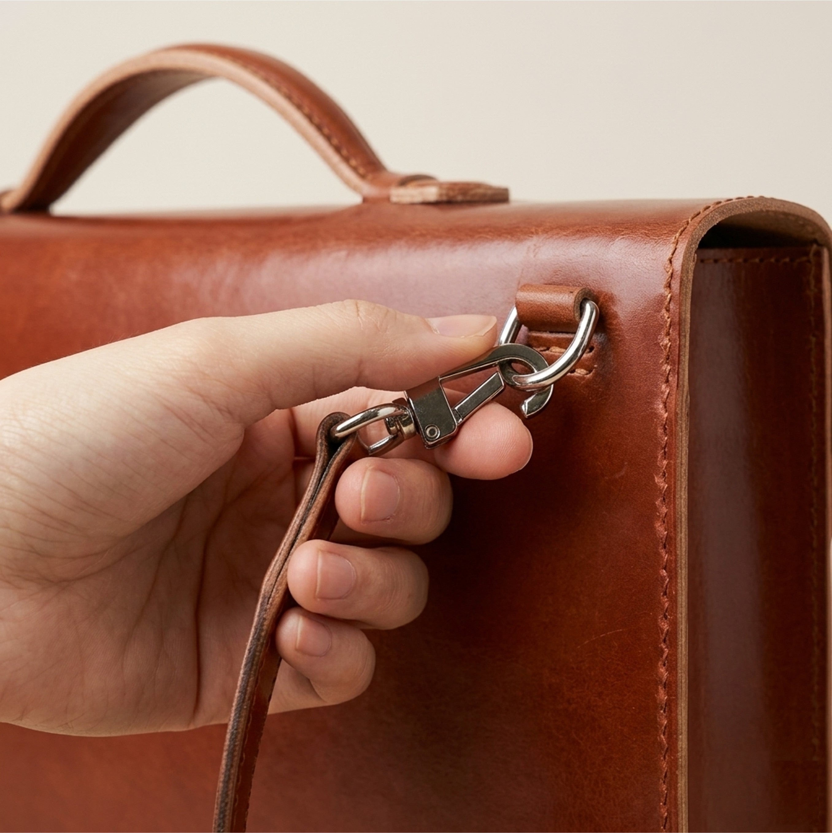 The Legacy: Bespoke Bridle Leather Briefcase with Strap