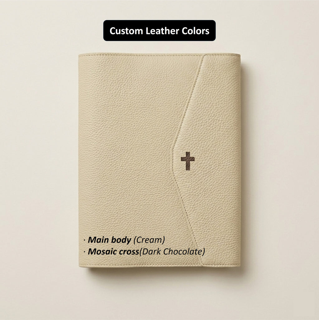 Magnetic Flap Leather Bible Cover - German Togo Leather