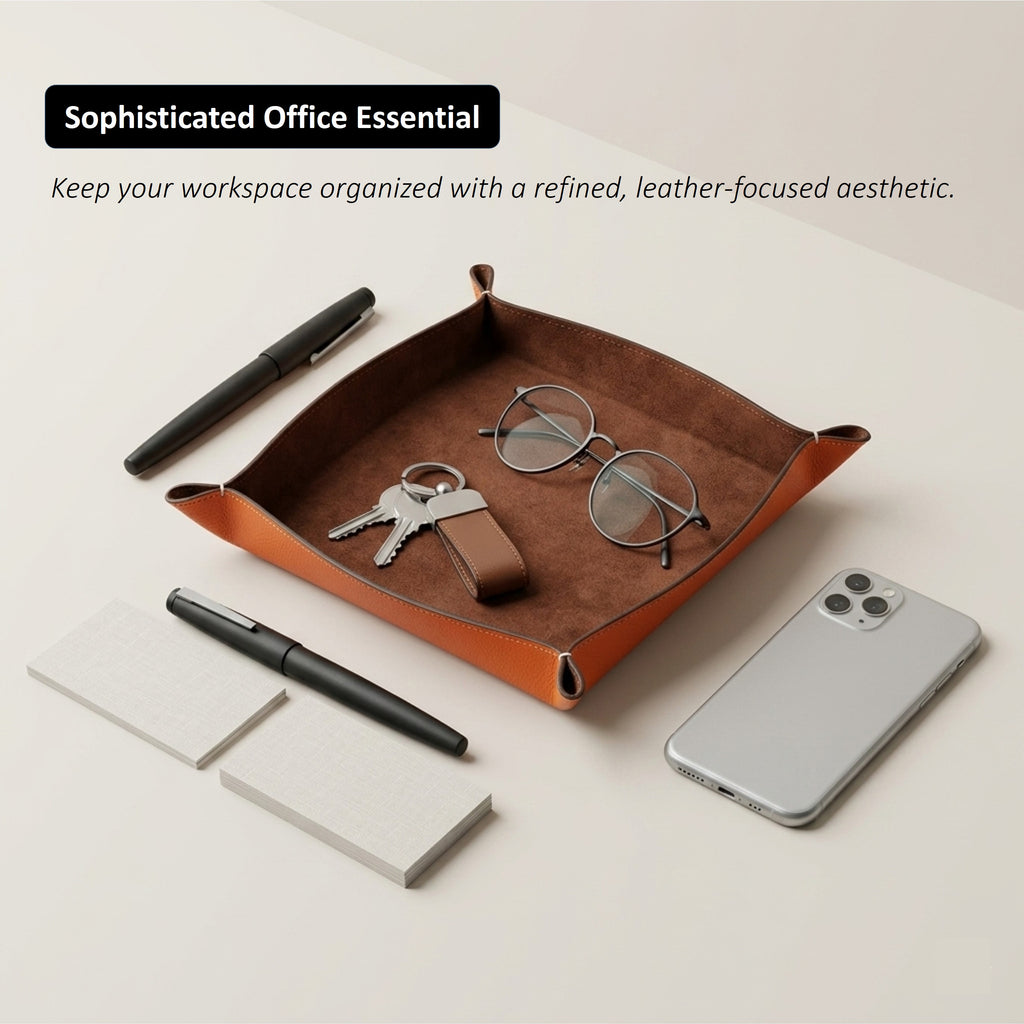 Handmade Leather Valet Tray | Perlinger Noblessa & Zabri Suede