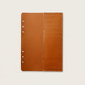 Tan Italian Vacchetta leather card pocket for a Layers of LeRoi ring journal cover
