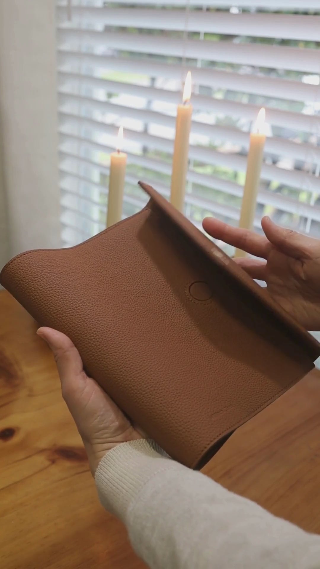 Magnetic Flap Leather Bible Cover - German Togo Leather